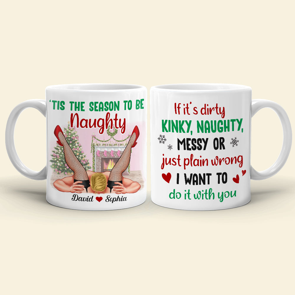 Custom Naughty Christmas Couple Coffee Mugs