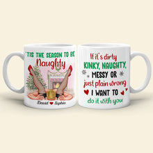 Load image into Gallery viewer, Custom Naughty Christmas Couple Coffee Mugs
