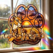 Load image into Gallery viewer, "Best Mom in the Pride Lands" - Personalized Suncatcher Ornament - Custom Gift for Moms, Children, and Special Occasions Ornament PopCulturePrints
