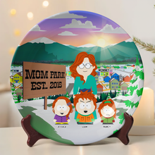 Load image into Gallery viewer, A Loving Tribute: Personalized Mom Park Ceramic Round Plate - Ideal Gift for Mom and Grandma Ceramic Round Plate PopCulturePrints
