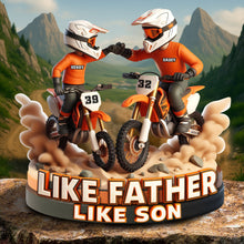 Load image into Gallery viewer, Like Father, Like Son - Personalized Dirt Bike Dad Plaque Shaped Plaques PopCulturePrints
