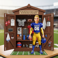Load image into Gallery viewer, Be The One Everyone Wants To Watch - Personalized Football Locker Plaque for Football Lovers Shaped Plaques PopCulturePrints
