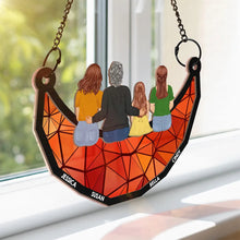 Load image into Gallery viewer, Together On The Moon - Personalized Window Hanging Suncatcher Ornament Suncatcher Ornament PopCulturePrints
