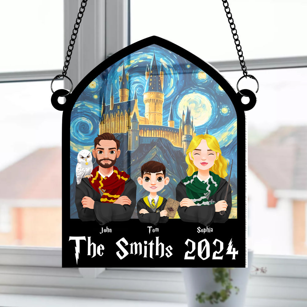 Personalized Family Wizard Hanging Sign - Custom Magic School Fan Art