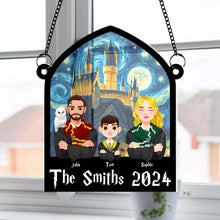 Load image into Gallery viewer, Personalized Family Wizard Hanging Sign - Custom Magic School Fan Art
