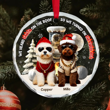 Load image into Gallery viewer, Personalized Pet Lover&#39;s Christmas Ornament - Turned On The Fireplace Ornament PopCulturePrints
