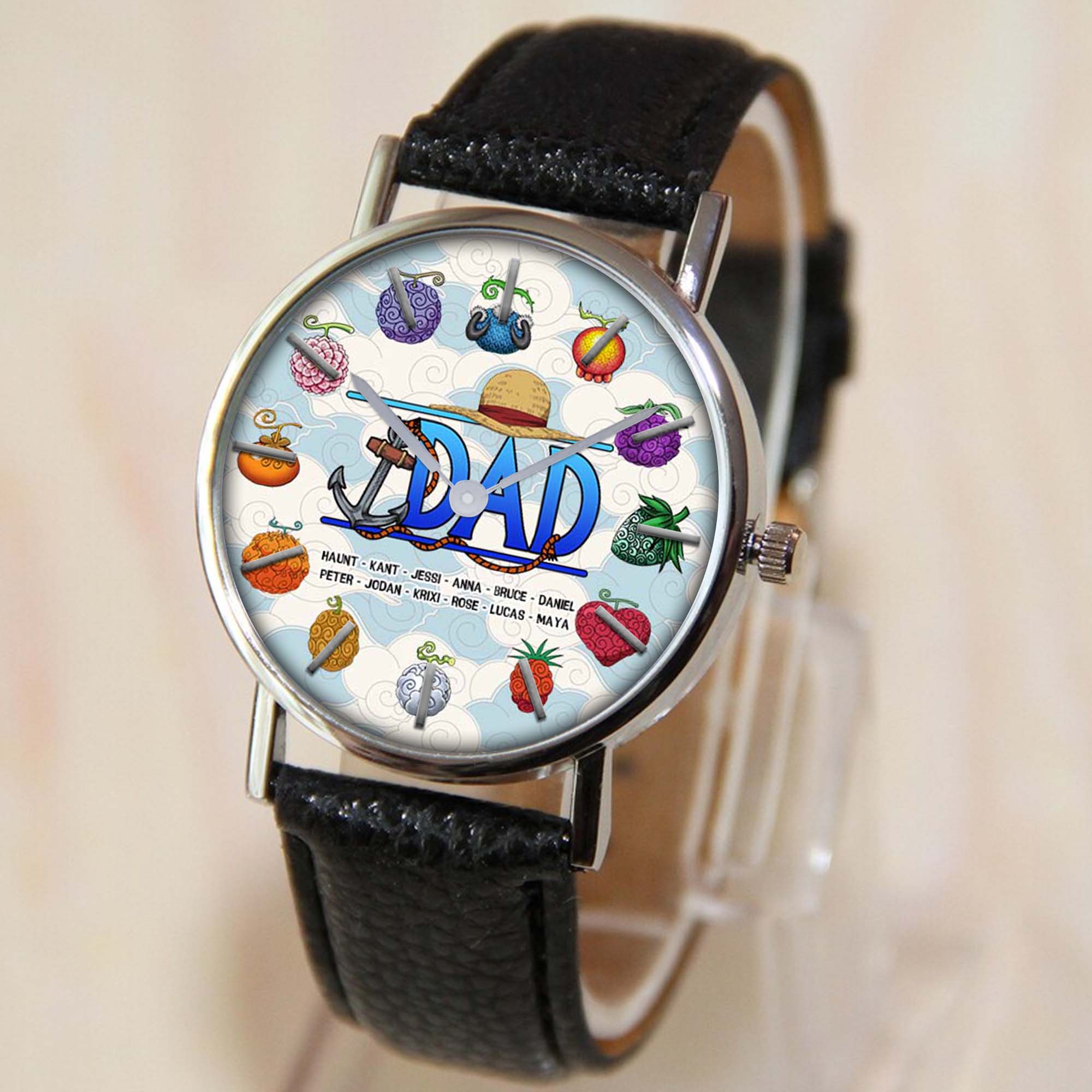 “Celebrate Father's Love” - Power Fruit Quartz Watch - Personalized Gift for Dad & Grandpa Quartz Watch PopCulturePrints