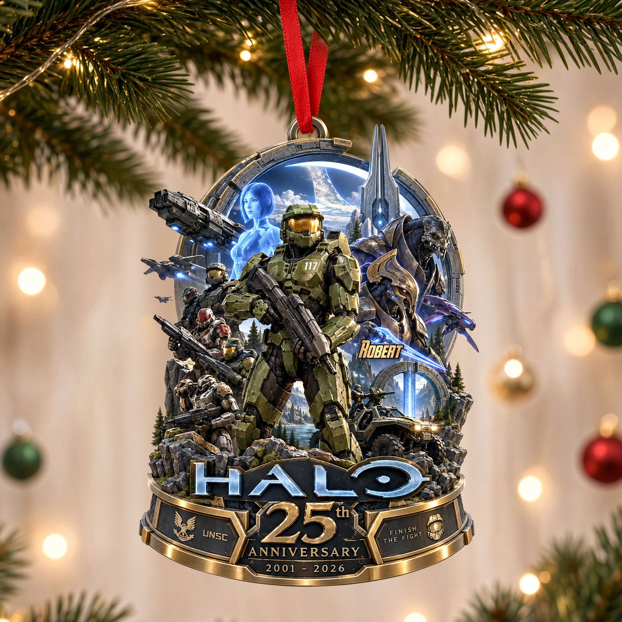 Celebrate the Halo Legacy - Personalized Robot Commander Acrylic Ornament
