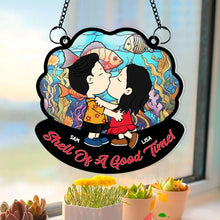 Load image into Gallery viewer, Personalized Couple Suncatcher Ornament - Kissing Under the Sea
