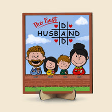 Load image into Gallery viewer, Personalized Wooden Sign for Best Dad &amp; Husband Wood Sign PopCulturePrints
