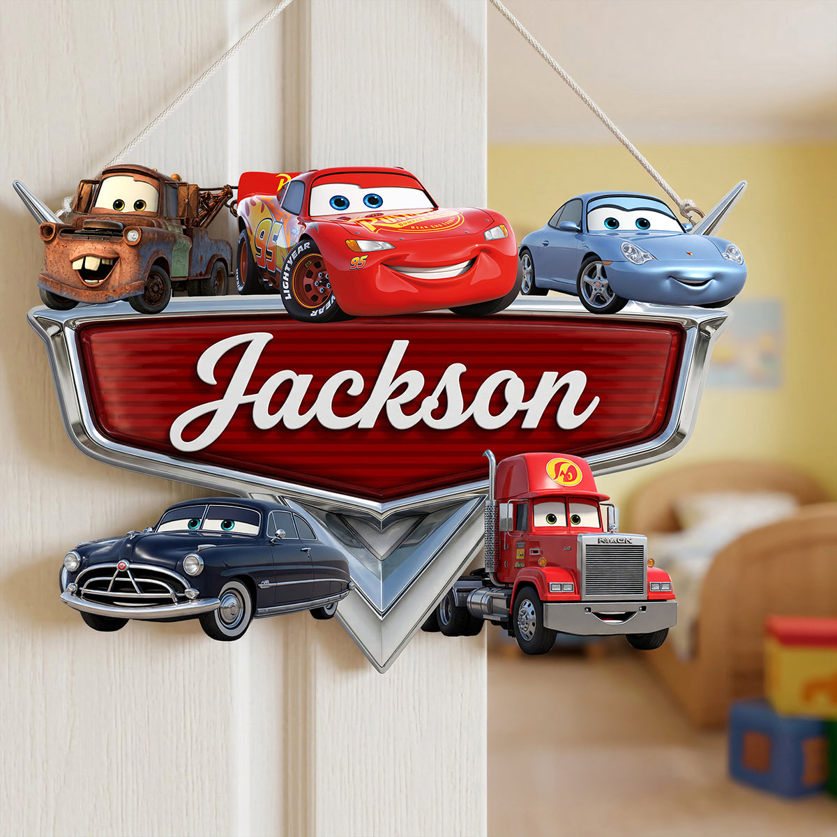 “Race into Fun!” - Personalized Racing Crew Acrylic Sign - Custom Gift for Kids