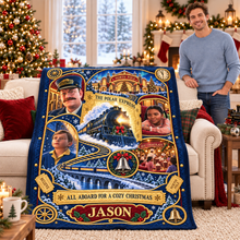 Load image into Gallery viewer, All Aboard The Merry Express To The Christmas Wonderland Blanket - Personalized Christmas Gifts 02haqn091026 Blanket PopCulturePrints
