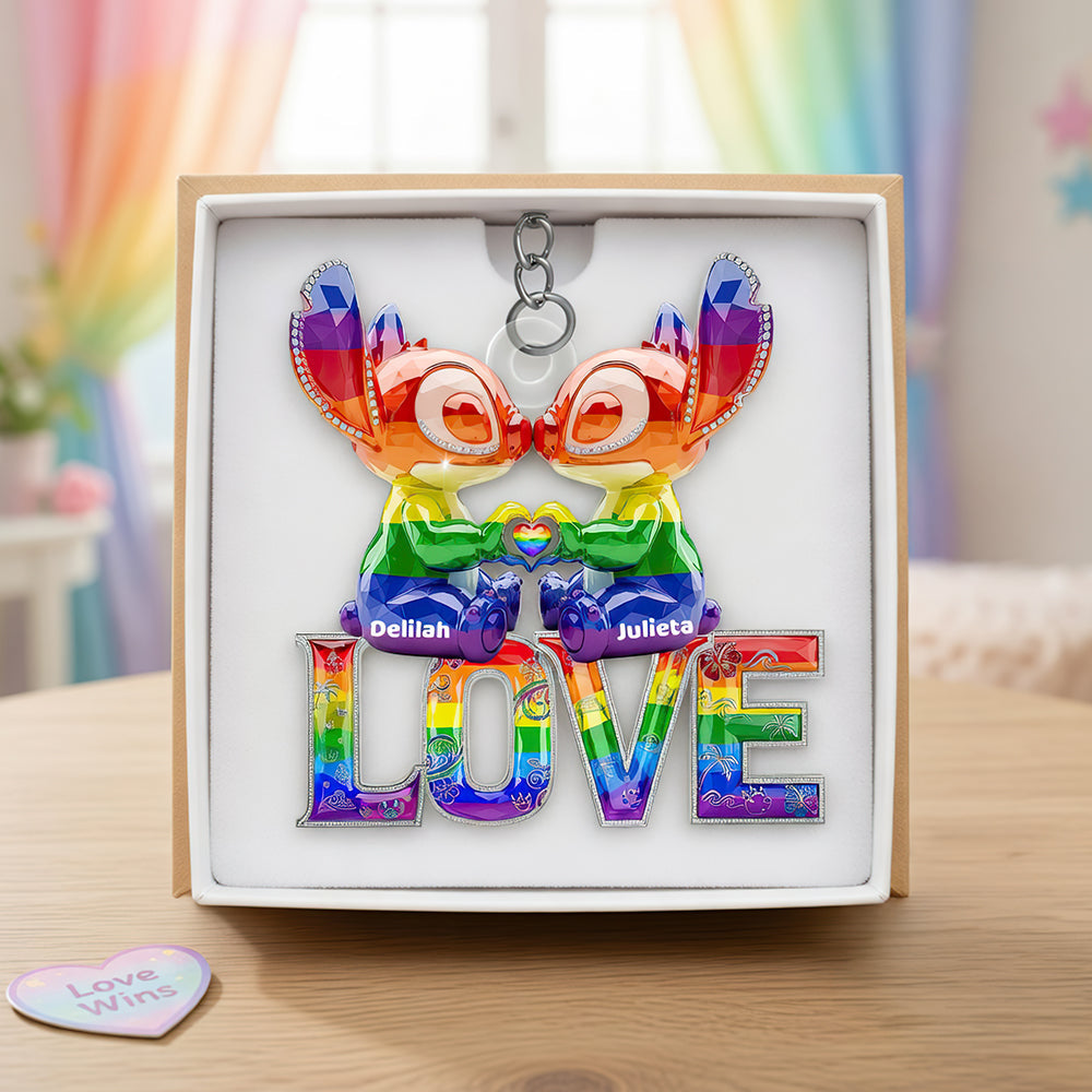 Love is Love: Personalized LGBT Couple Keychain - Unique Gift for Couples