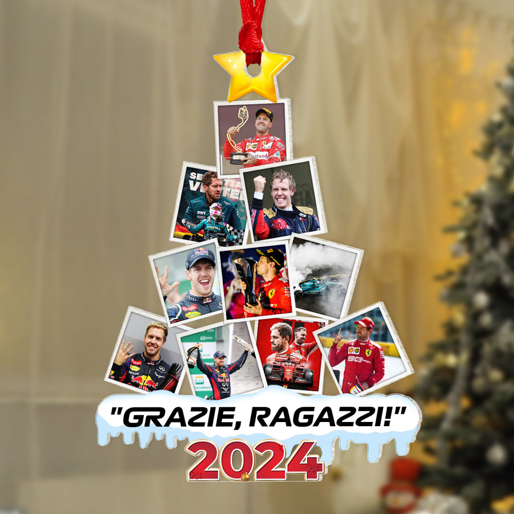 Custom Christmas Ornament for Racing Fans - Personalized Photo Gift 2024