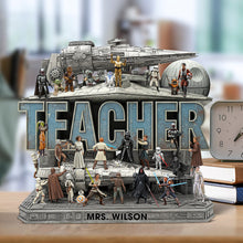 Load image into Gallery viewer, Best Teacher In The Galaxy - Personalized Teacher Acrylic Plaque Shaped Plaques PopCulturePrints
