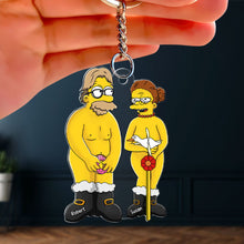 Load image into Gallery viewer, Custom Cartoon Couple Keychain - Fun and Unique Gift for Couples Keychains PopCulturePrints
