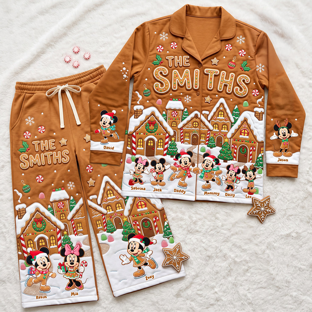 “Create Cherished Family Memories This Christmas” - Cute Gingerbread Family Pajama Set - Personalized Gift for Christmas