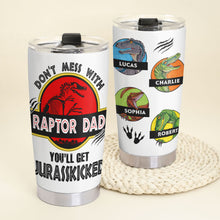 Load image into Gallery viewer, Raptor Dad Personalized Tumbler - Jurassic Custom Gift Tumbler Cup PopCulturePrints
