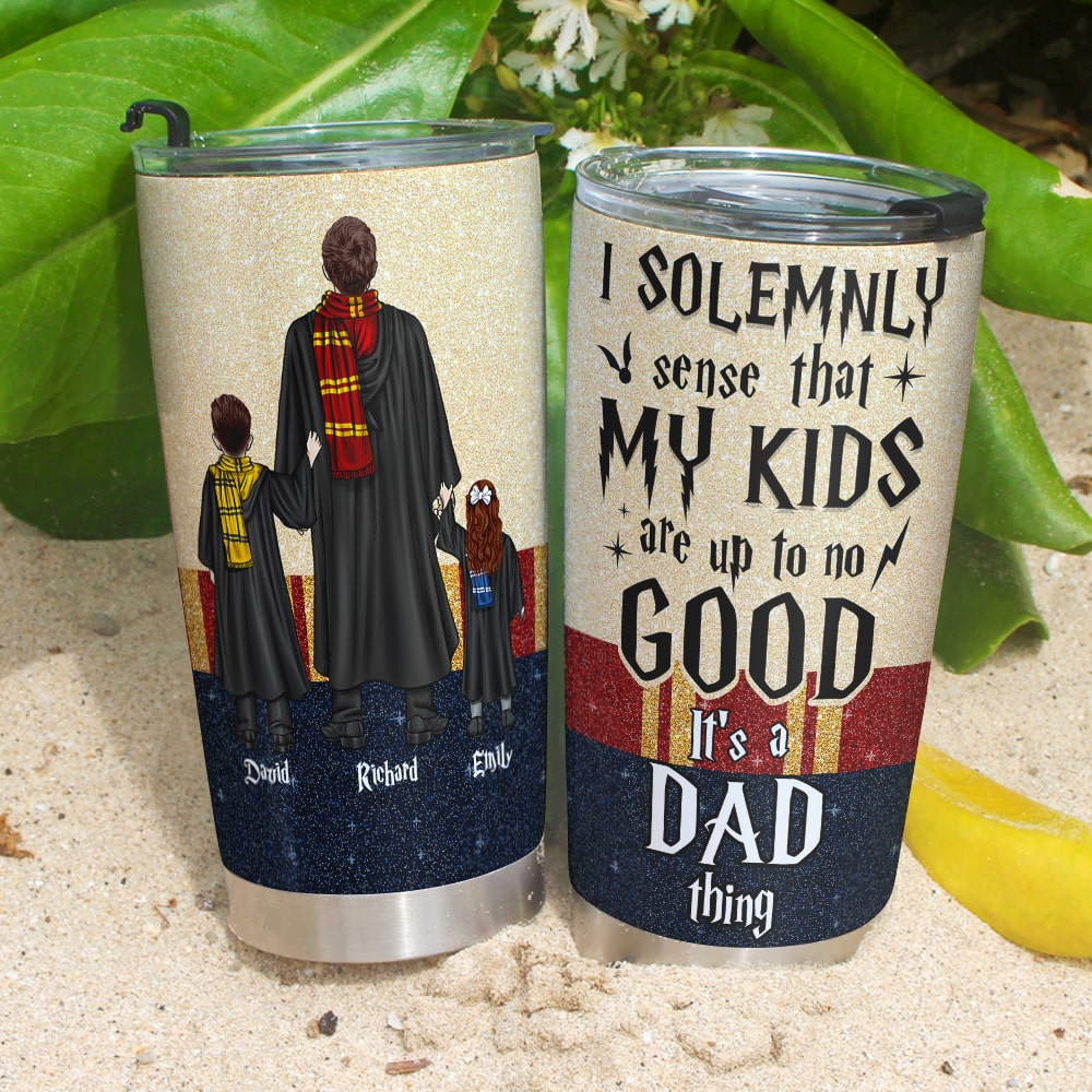 Personalized Harry Potter Dad Tumbler - I Solemnly Sense That My Kids Are Up To No Good