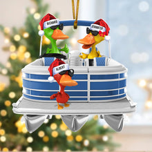 Load image into Gallery viewer, Personalized Pontoon Trip Duck Christmas Ornament
