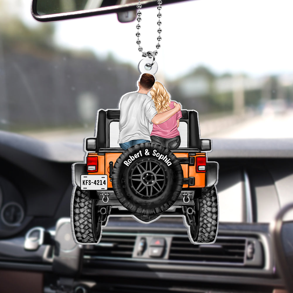 Personalized Couple Car Ornament - Custom Names