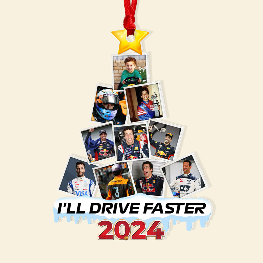 Personalized Racing Fan Christmas Ornament - Custom Photo Gift