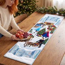 Load image into Gallery viewer, "Celebrate the Magic of Winter!" - Festive Winter Village Table Runner - Personalized Gift for Family and Friends
