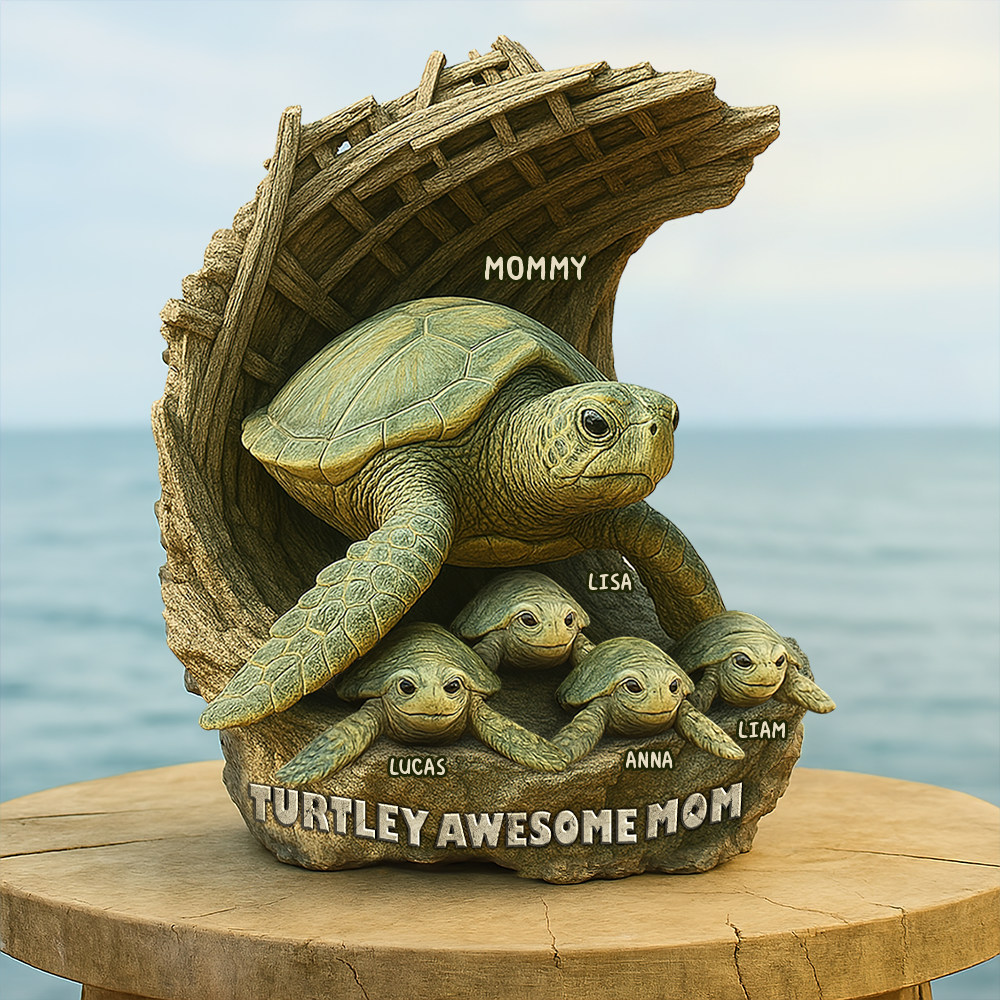 Turtley Awesome Mom: A Heartfelt Personalized Gift for Mom and Grandma Shaped Plaques PopCulturePrints
