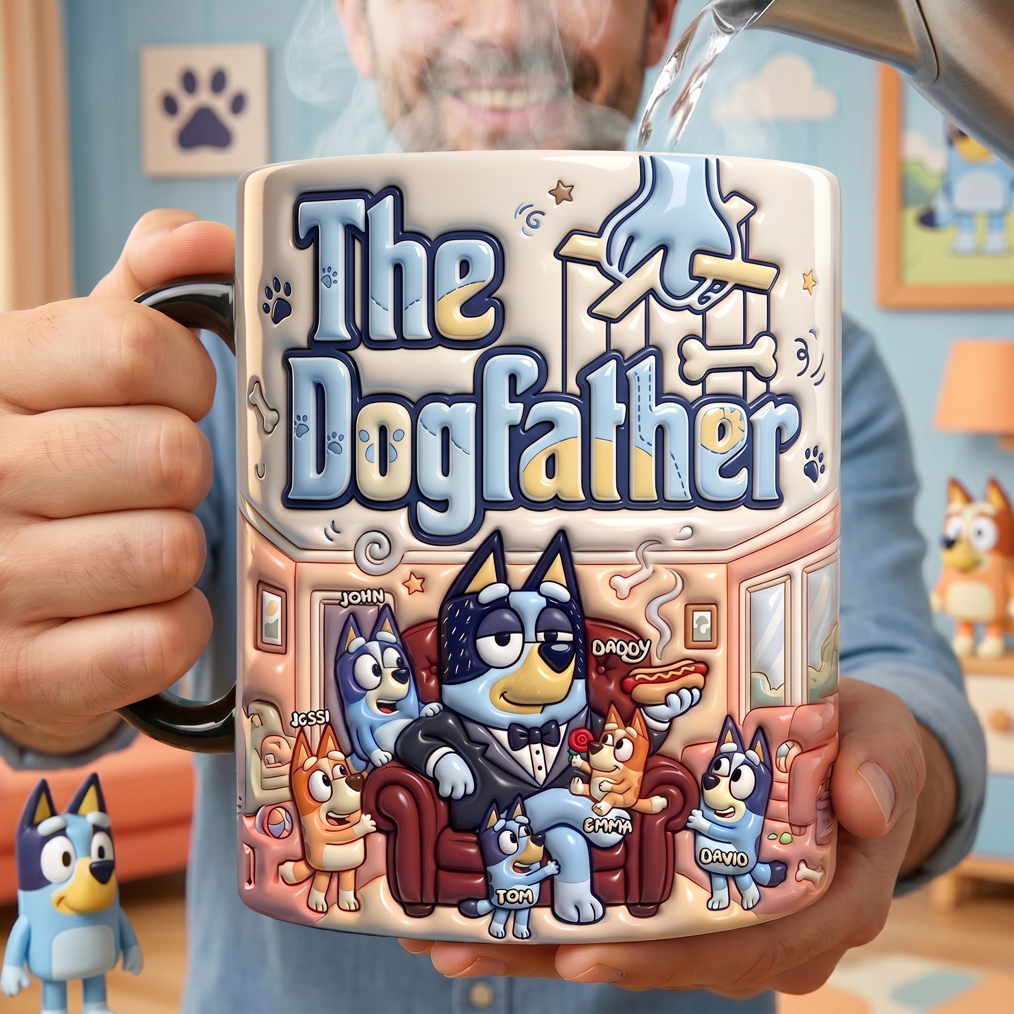 For the Best Dogfather Ever! - Cozy Puppy Dad Magic Coffee Mug - Personalized Gifts for Dads Coffee Mug PopCulturePrints