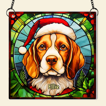 Load image into Gallery viewer, Personalized Beagle Dog Lover Christmas Suncatcher Ornament
