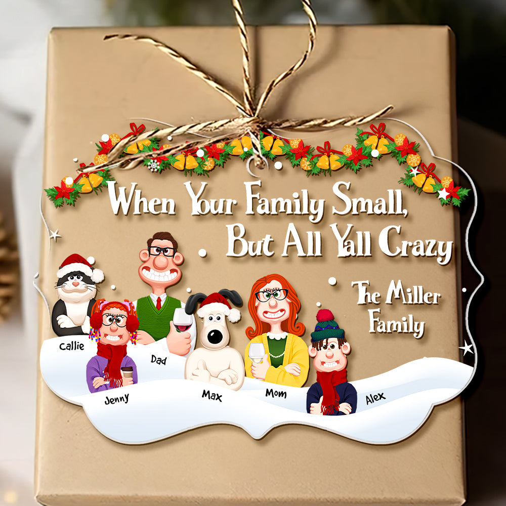 Personalized Crazy Family Christmas Ornament