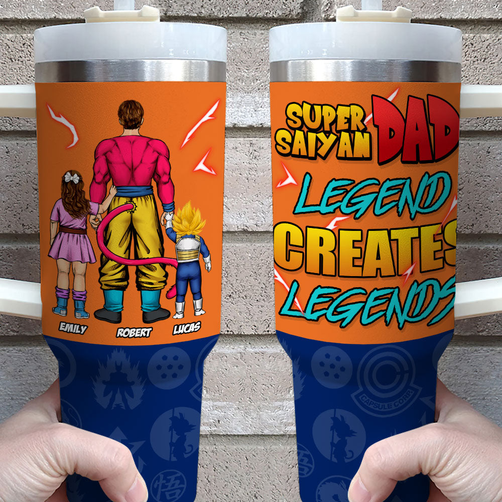 Super Dad Custom Tumbler - Personalized Anime Gift for Father's Day Tumbler Cup PopCulturePrints