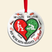 Load image into Gallery viewer, Personalized Naughty Couple Ornament - Fun Valentine&#39;s Day Gifts for Couples Ornament PopCulturePrints
