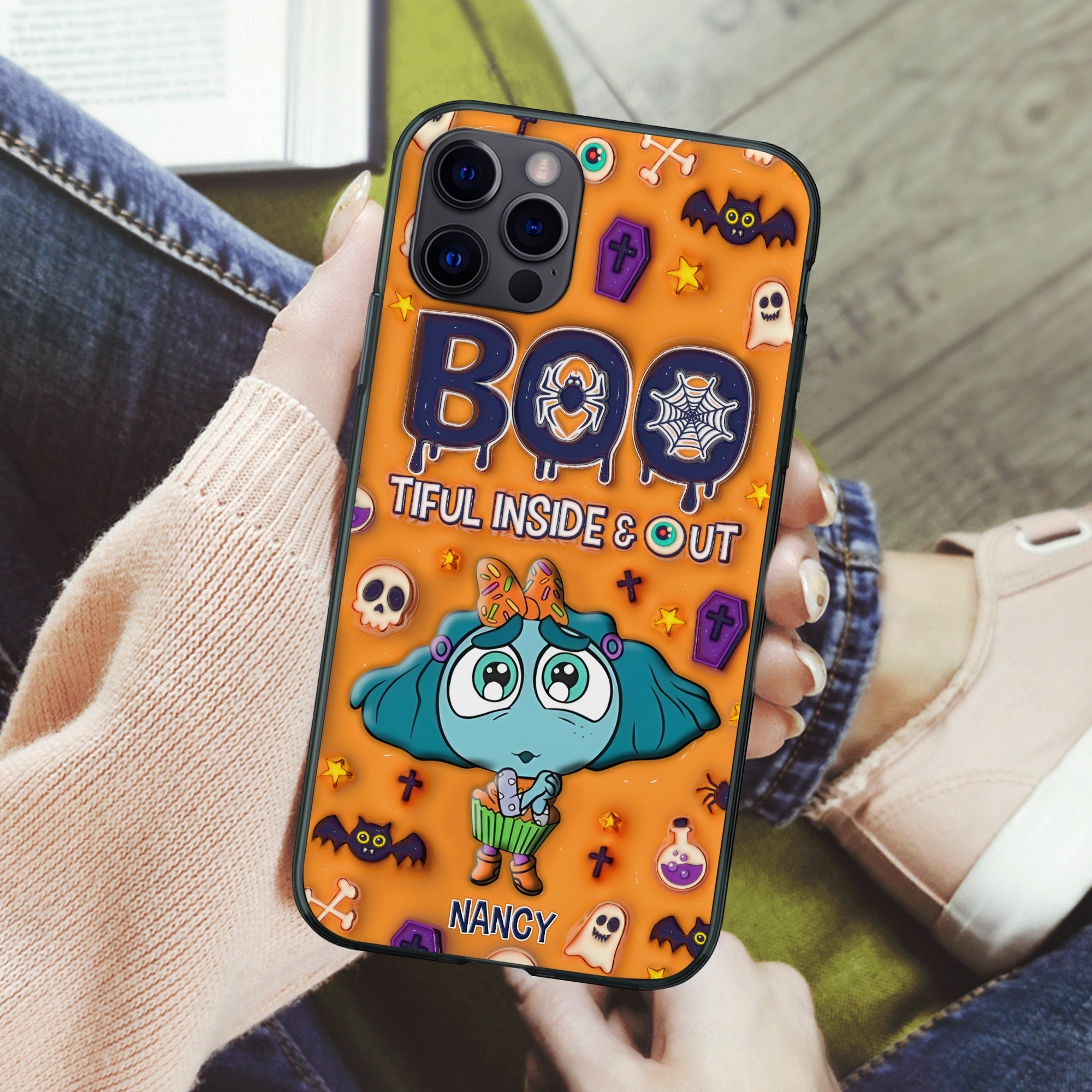 Personalized Halloween Fan Phone Case - Boo-tiful Inside & Out