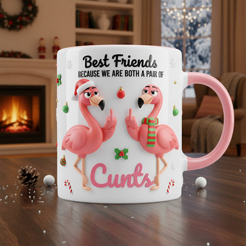 Best Friends Flamingo Mug - Customizable Gift for Your Besties Coffee Mug PopCulturePrints