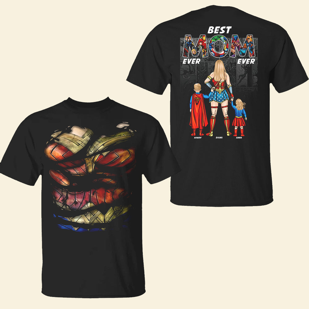 Best Dad Ever - Personalized Dad Shirt with Superhero Theme Shirts PopCulturePrints