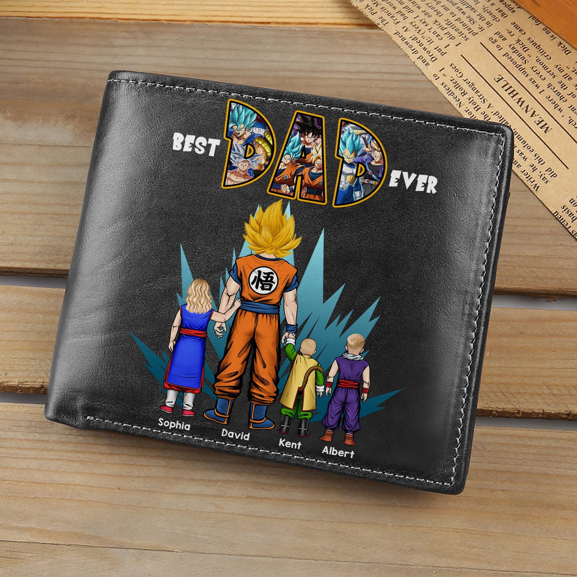 Personalized Super Dad PU Leather Wallet - Perfect Gift for Anime Fans Leather Wallet PopCulturePrints