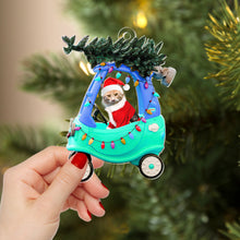 Load image into Gallery viewer, Personalized Cat Lover&#39;s Christmas Ornament - Santa Kitty in Car Design Ornament PopCulturePrints
