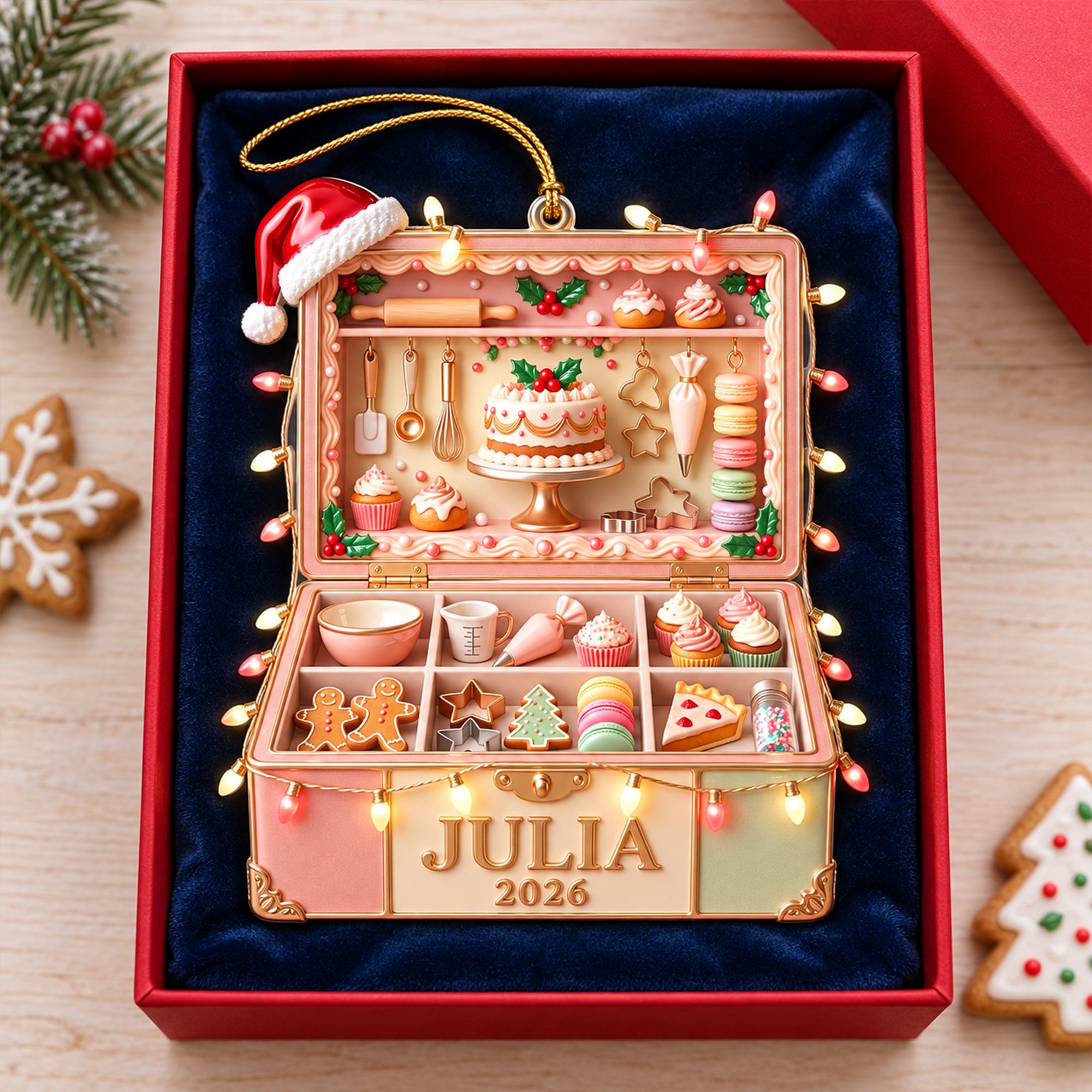 “Baking is my love language” - Personalized Santa's Favorite Baker Ornament - Custom Gift for Bakers