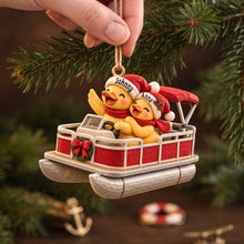 Load image into Gallery viewer, “Ducking Fun on the Water!” - Personalized Ornament for Pontoon Lovers
