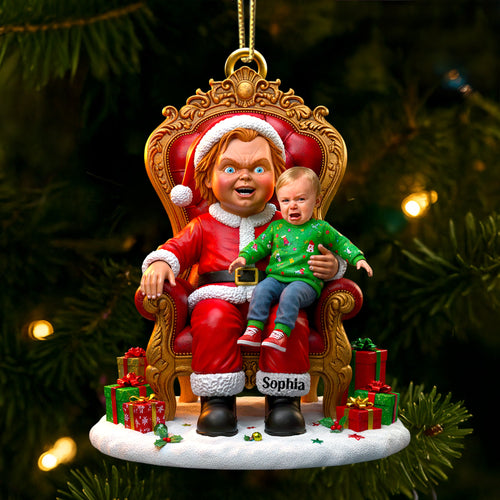 Horror Santa Custom Photo Ornament - Unique Personalized Christmas Gift for Friends, Family & Collectors Ornament PopCulturePrints