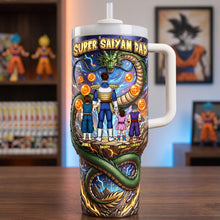 Load image into Gallery viewer, "Unleash Legendary Power with Super Saiyan Dad!" - Personalized Tumbler for Dads, Grandpas, and Any Dad in Your Life Tumbler Cup PopCulturePrints

