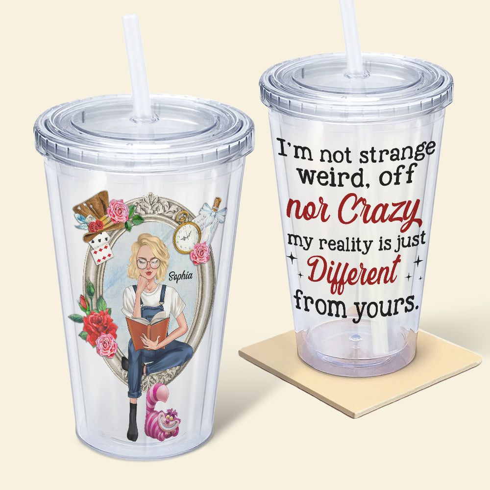 Personalized Acrylic Tumbler - Unique Reality Design for Book Lovers Tumbler Cup PopCulturePrints