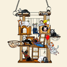 Load image into Gallery viewer, &quot;Celebrate the Spooky Season with Purr-fect Ghoulish Glam!&quot; - Spooky Cat Suncatcher Ornament, Personalized Gift for Cat Lovers &amp; Horror Fans Ornament PopCulturePrints
