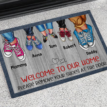 Load image into Gallery viewer, Custom Family Welcome Doormat - Personalized Shoe Prints Doormat PopCulturePrints
