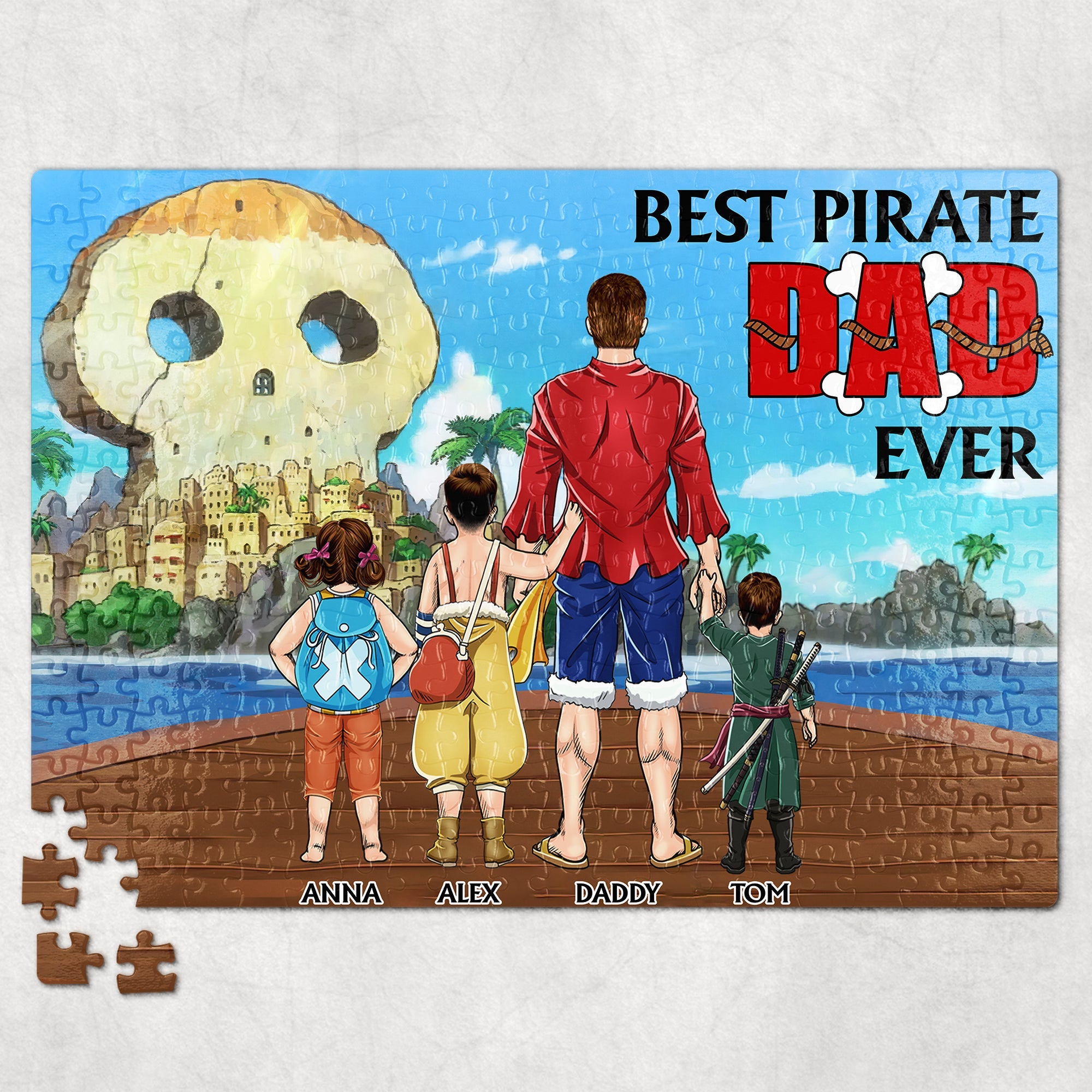 Personalized Best Pirate Dad Ever Jigsaw Puzzle