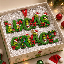 Load image into Gallery viewer, “Bring Joy to Your Holiday Season!” Cute Grouchy Mischief Alphabet Christmas Acrylic Ornament - Personalized Christmas Gifts
