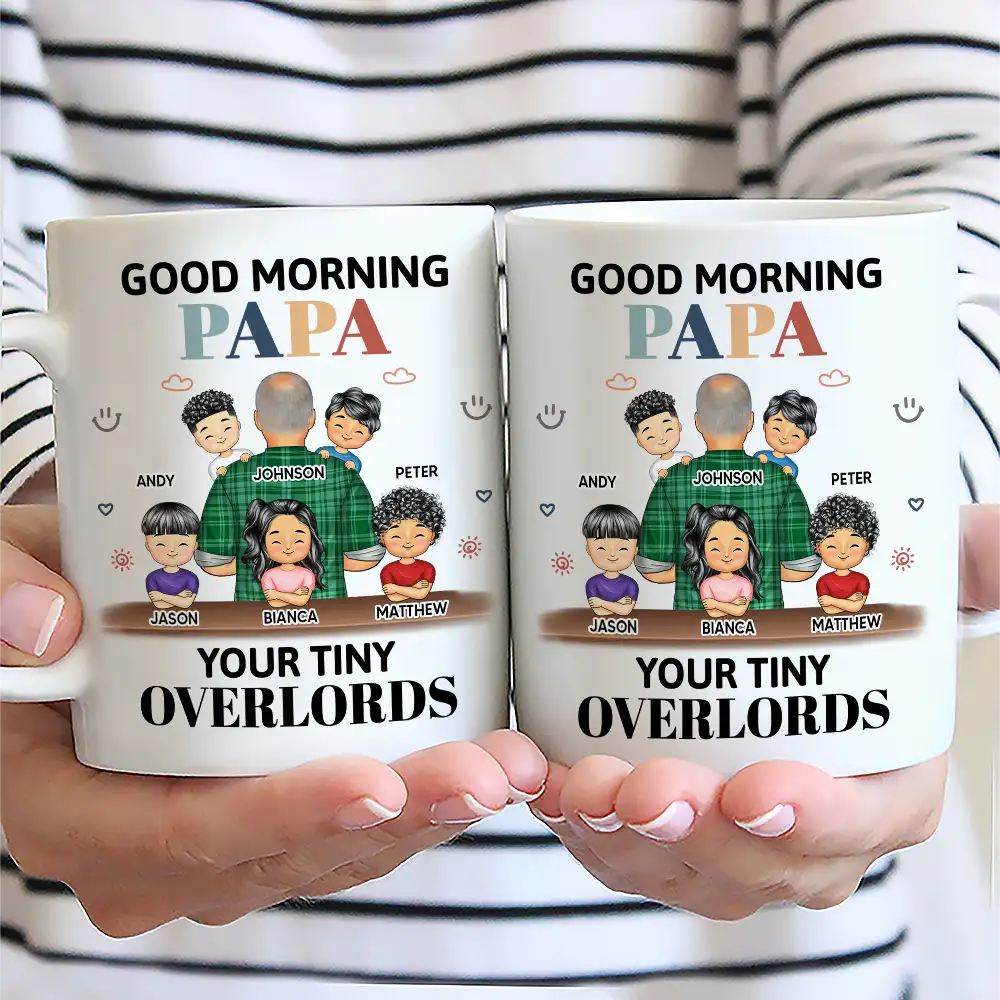 Good Morning Your Tiny Overlord - Personalized Mug for Grandpa Mug PopCulturePrints