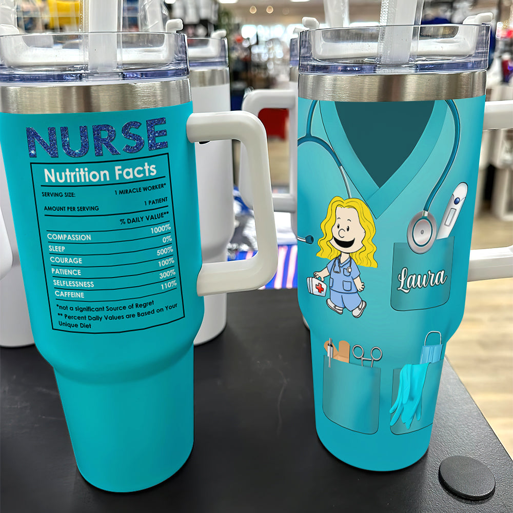 "Caring Is a Nurse's Superpower" - Personalized Nurse Tumbler - Custom Gift for Nurses, Healthcare Workers, Caregivers Tumbler Cup PopCulturePrints