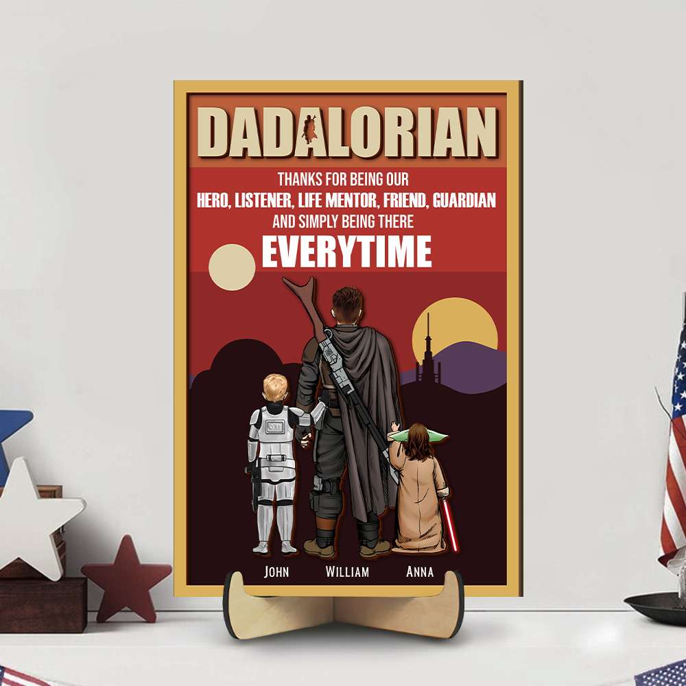 Personalized Dadalorian Wood Sign - Unique Gifts for Father's Day Wood Sign PopCulturePrints